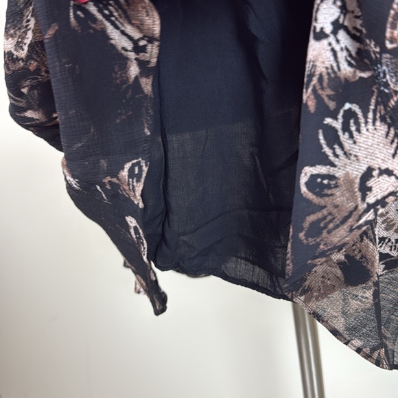 Free People Katerina Floral Halter Neck Mini Dress | Brown Black Floral | XL - Picture 9 of 13